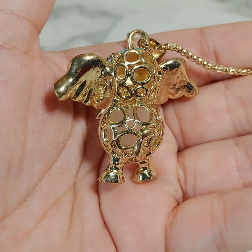 Rhinestone Elephant Necklace - Picture 3 of 4